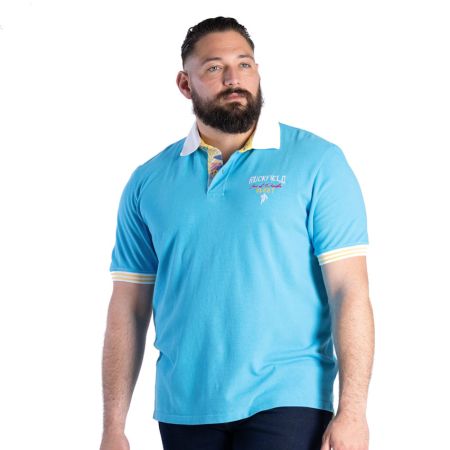 Polo Rugby Manches Courtes IWI Of Pacific Turquoise - Ruckfield