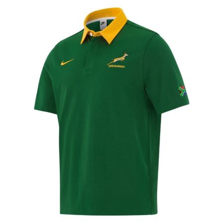 Polo Rugby Springboks Nike Coton Vert Or Manches Courtes