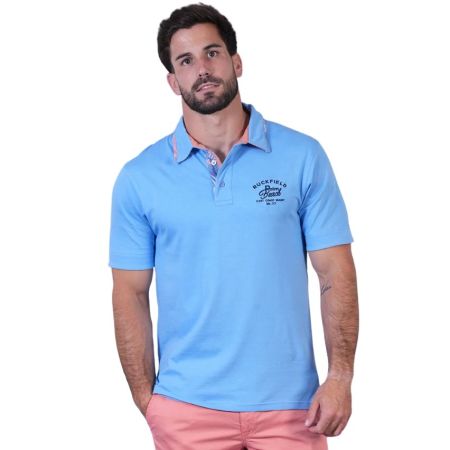 Polo Rugby Palm Beach Manches Courtes Bleu Clair - Ruckfield
