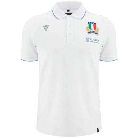 Polo Rugby Voyage Italie 2025/2026 Blanc - Macron