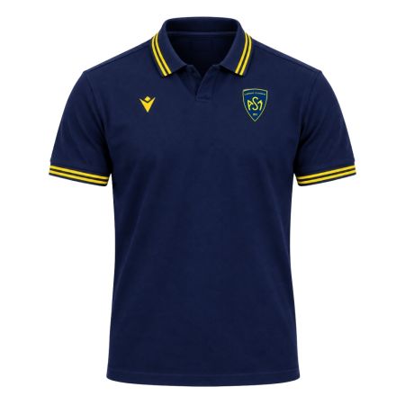 Polo rugby bleu marine ASM Clermont 2026/2027 Macron broderies club