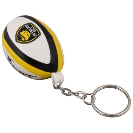 Porte-clés ballon Gilbert mousse jaune noir Stade Rochelais