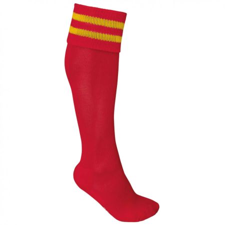 Chaussette Rugby Rouge/Rayure Jaune  - ProAct 