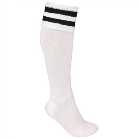 Chaussette Rugby Blanche Rayure Noir - ProAct 