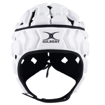 Casque rugby enfant Gilbert Octane blanc noir homologué