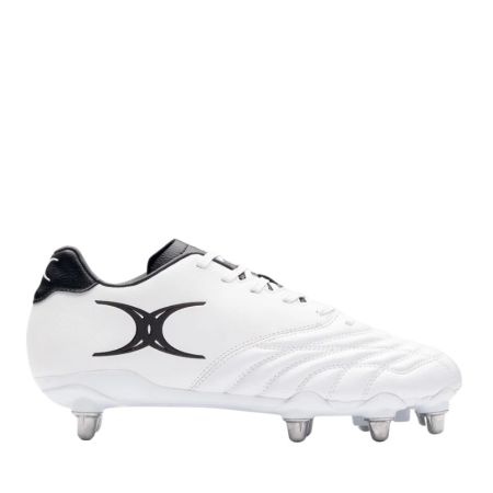 Chaussures rugby Sidestep Icon 8S blanches crampons vissés