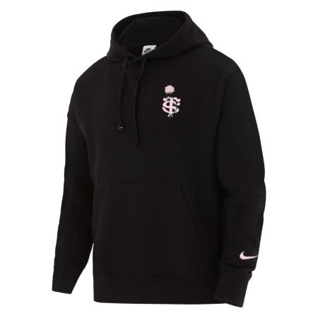 Sweat à capuche Stade Toulousain noir Nike broderie rose poitrine