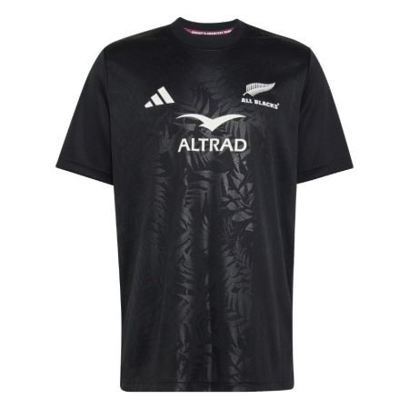Maillot rugby All Blacks noir adidas 2026 fougère argentée