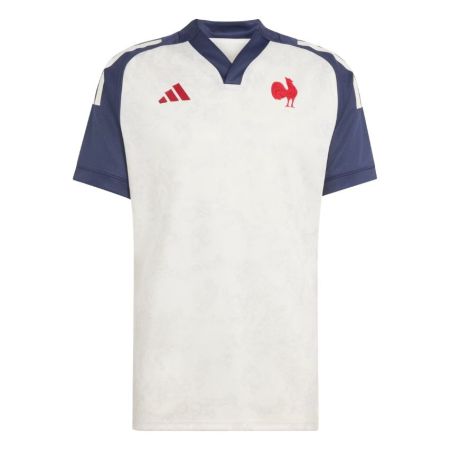 Maillot entraînement rugby France FFR cream white adidas