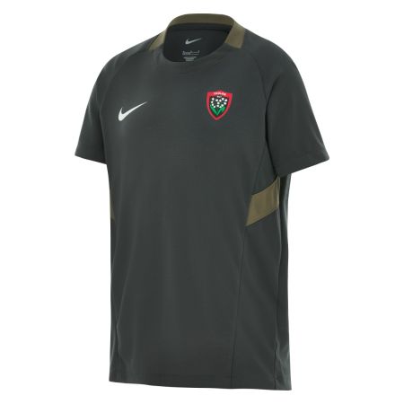 Maillot entraînement RC Toulon enfant Nike anthracite empiècements kaki vue face