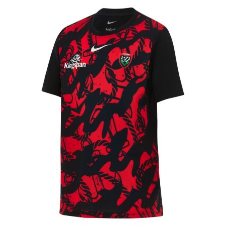 Maillot pré-match enfant RC Toulon Nike rouge noir motif cordages