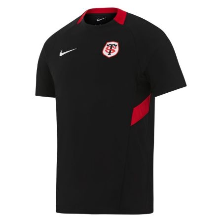 Tee-shirt training Stade Toulousain Nike noir empiècement rouge broderies