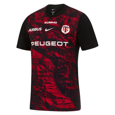 Haut échauffement Nike Stade Toulousain noir rouge vue face