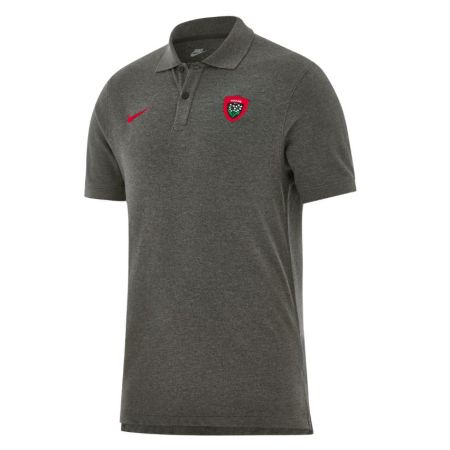 Polo RC Toulon Nike gris chiné coton piqué homme face