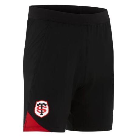 Short Nike Stade Toulousain noir empiècements rouges écusson brodé