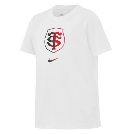 T-shirt enfant blanc Stade Toulousain Nike écusson officiel poitrine