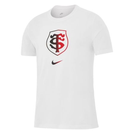 T-shirt blanc Evergreen Stade Toulousain Nike écusson noir rouge