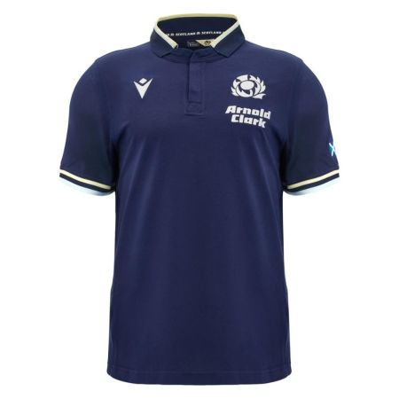 Maillot rugby Écosse domicile 2026-2027 Macron bleu marine coton vue face
