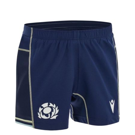 Short rugby junior Stade Rochelais jaune noir Macron face avant
