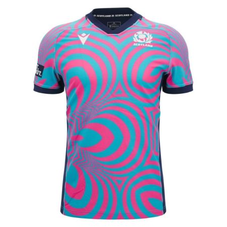 Maillot entraînement rugby Écosse néon Macron vue de face