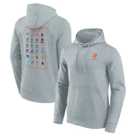 Sweat à capuche rugby Coupe du Monde Australie 2027 gris