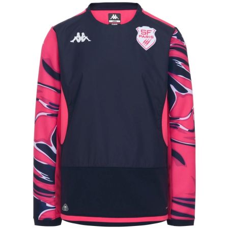 Sweat pré-match Stade Français Paris Kappa bleu marine rose fandango rugby