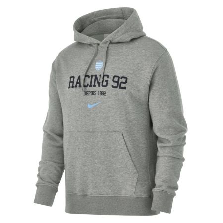 Sweat à capuche Racing 92 Nike gris chiné vue face