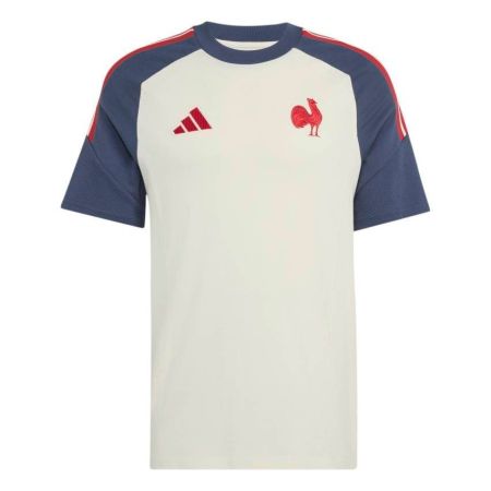 T-shirt femme rugby France Performance cream white Adidas