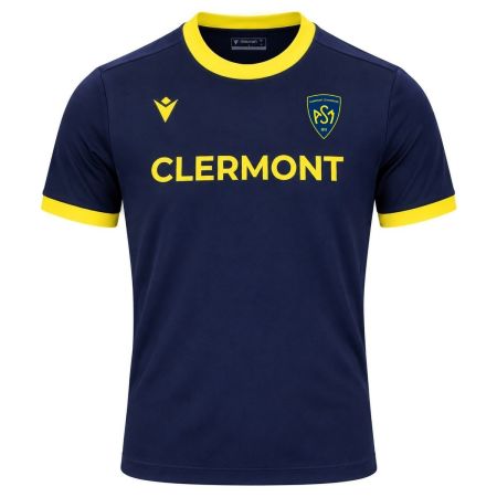 T-shirt rugby ASM Clermont Travel bleu marine coton 2026/2027 Macron