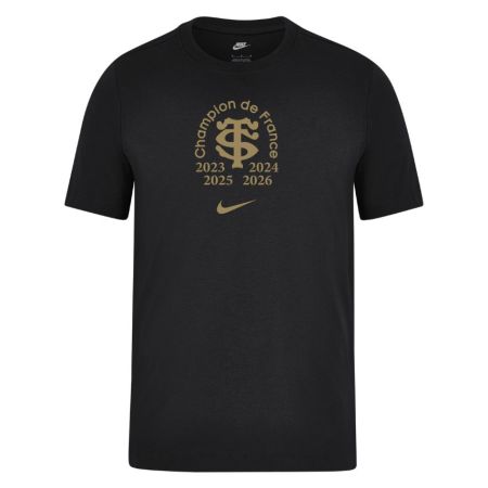 T-shirt Nike Stade Toulousain noir badge doré quadruplé 2026 dos