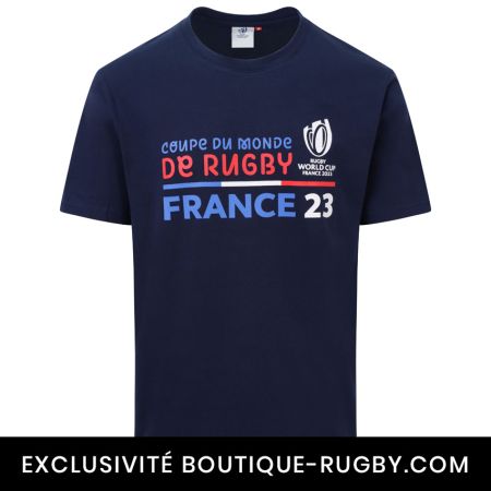 T-shirt Coupe Du Monde De Rugby France 2023 Bleu Logo - Sportfolio