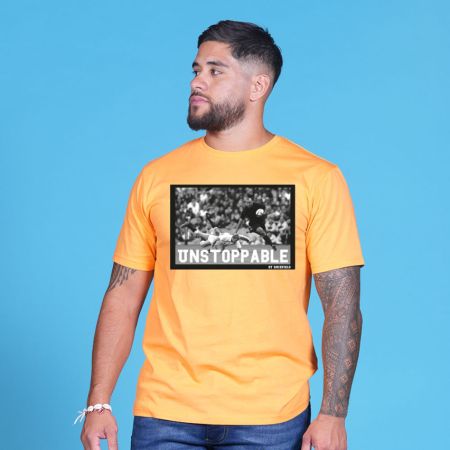 T-shirt Rugby Sérigraphié Jonah Lomu Orange - Ruckfield