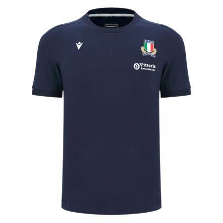 T-shirt Voyage Rugby Italie Athleisure 2026/27 Macron Bleu