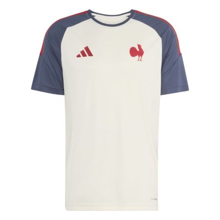 T-shirt rugby enfant Performance France Rugby beige adidas
