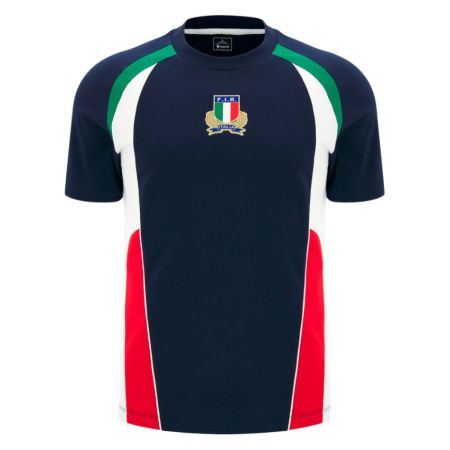 T-shirt rugby Italie supporter heritage bleu marine Macron