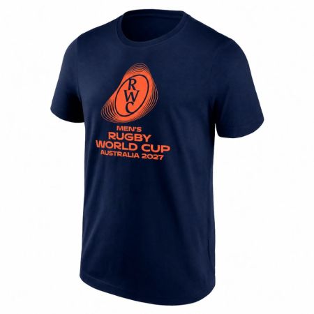 T-shirt rugby navy logo brodé Coupe du Monde Australie 2027 face