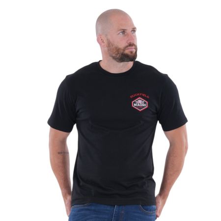 T-Shirt Rugby Manches Courtes Noir Maori - Ruckfield