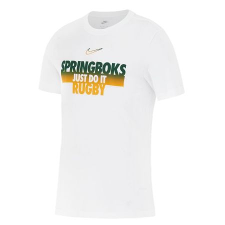 T-shirt Nike blanc Springboks Just Do It imprimé dégradé vert vue face