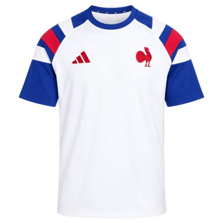 T-shirt travel rugby adidas Équipe de France blanc homme