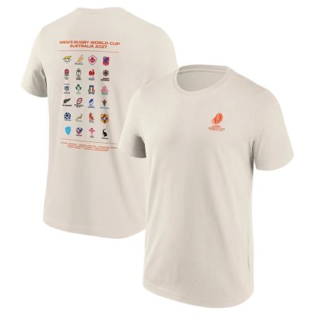 T-shirt rugby Coupe du Monde 2027 24 Nations off white