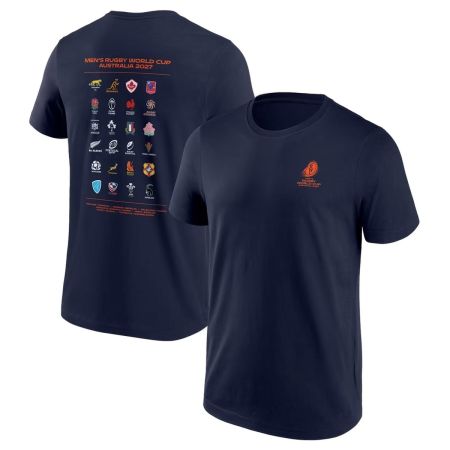 T-shirt coton bleu marine collection Unions RWC 2027 manches courtes