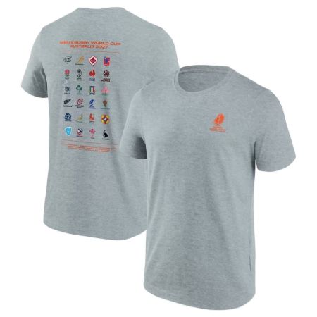 T-Shirt Rugby Coupe du Monde 2027 Australie Gris 24 Unions