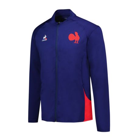 Veste rugby présentation France zippé bleu - Le coq sportif