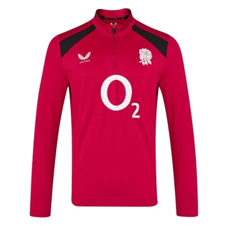 Sweat Rugby 1/4 Zip Angleterre Rouge - Castore