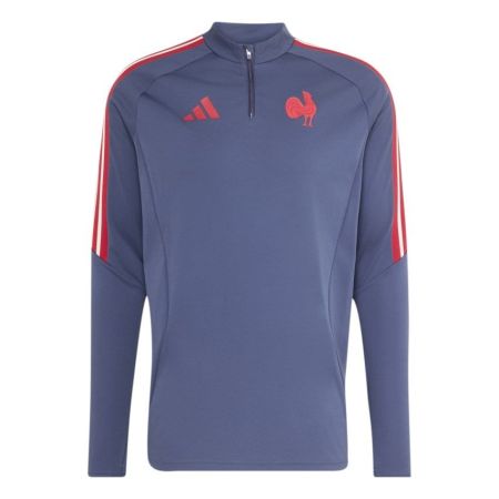 Haut entraînement FFR adidas demi-zip shadow navy vue face
