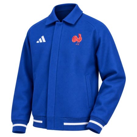 Veste Bomber Travel Adidas France Rugby 2026-2027 Bleu Homme