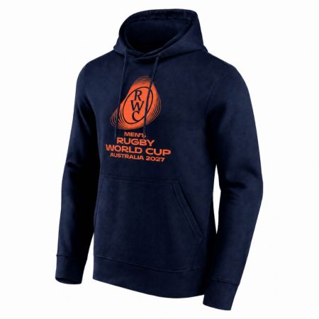 Sweat capuche bleu navy logo brodé Coupe Monde Rugby 2027