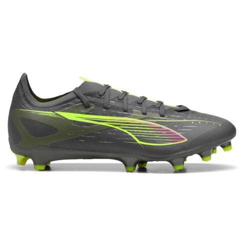 Chaussures Rugby ULTRA 5 MATCH FG/AG Crampons Moulés Terrain Sec Gris/Vert - Puma