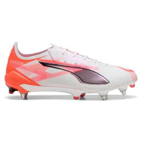 Chaussures Rugby Ultra 5 Ultimate MxSG Crampons Hybrides Tout Terrain Blanc/Rouge - Puma