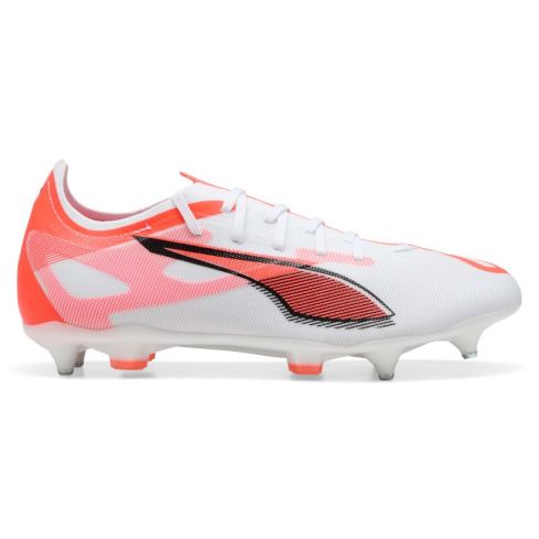 Chaussures Rugby Ultra 5 Match MxSG Crampons Hybrides Tout Terrain Blanc/Rouge - Puma